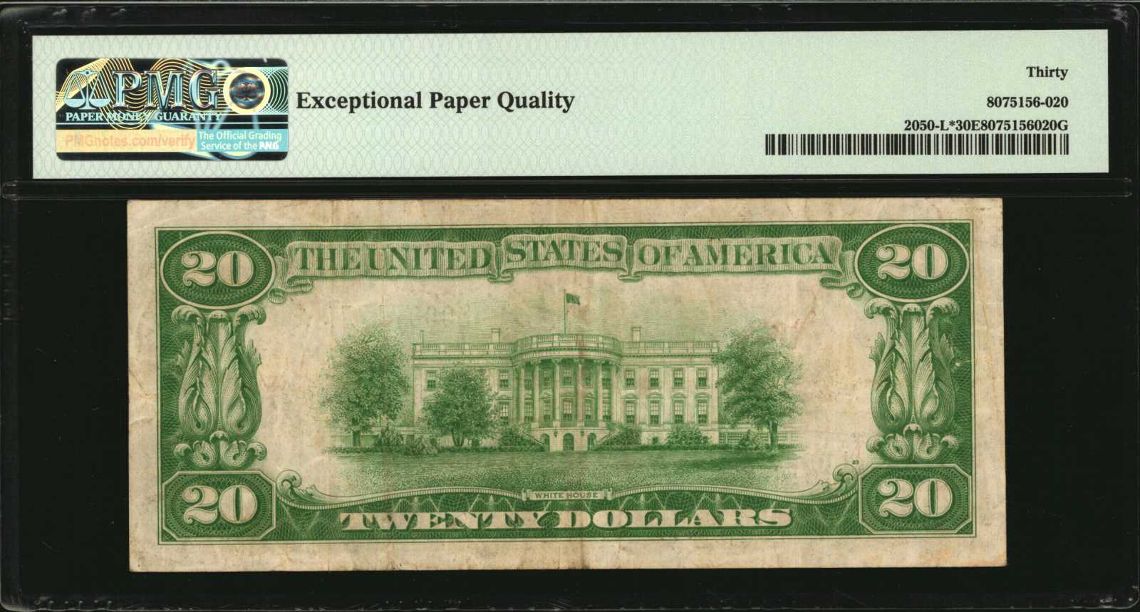 image for: Fr. 2050-L*. 1928 $20 Federal Reserve Star Note. San Francisco. PMG Very Fine 30 EPQ.