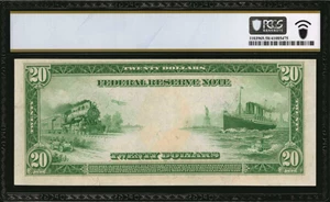 image for: Fr. 967. 1914 $20 Federal Reserve Note. Boston. PCGS Banknote Choice About Uncirculated 58 PPQ.