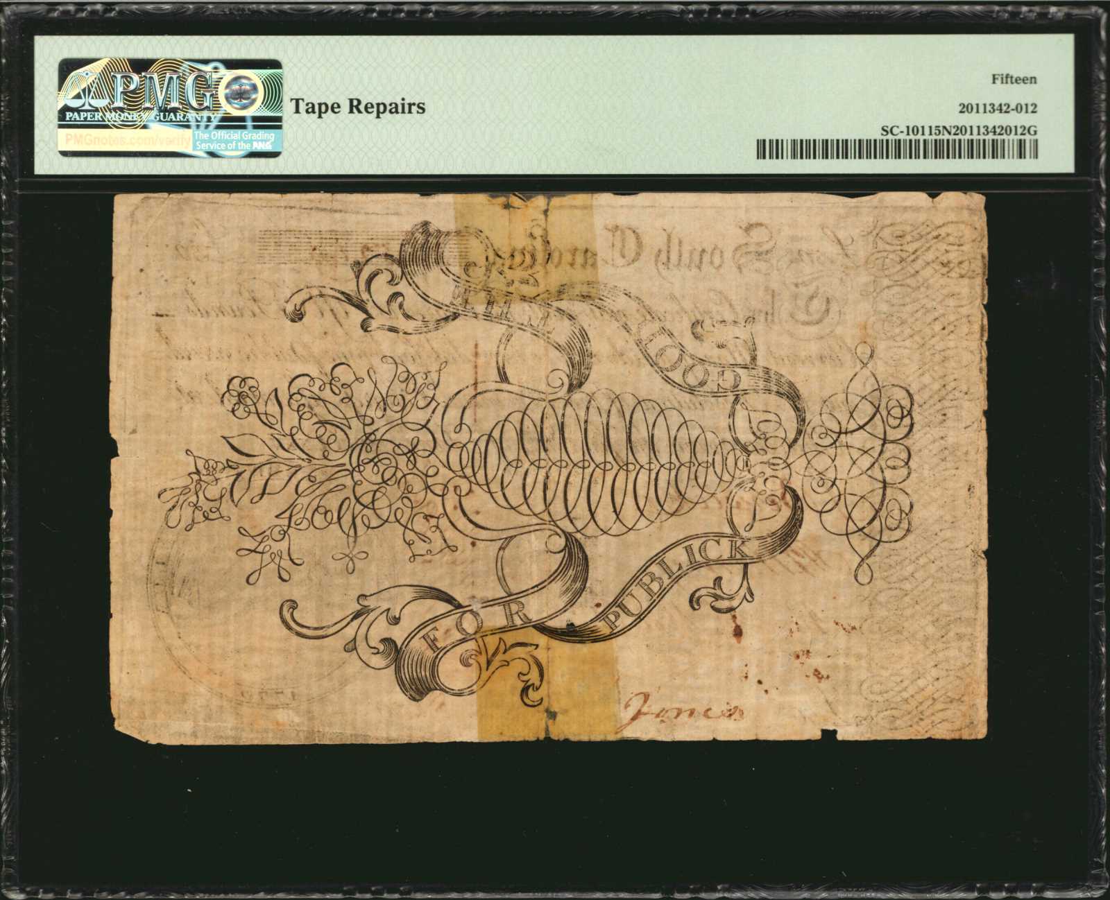 image for: SC-101. South Carolina. June 1, 1775. 50 Pound. PMG Choice Fine 15 Net. Tape Repairs.
