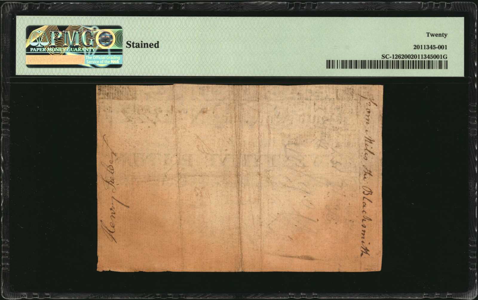 image for: SC-126. South Carolina. March 6, 1776. 25 Pounds. PMG Very Fine 20.