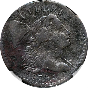 image for: 1794 Liberty Cap Cent. S-58. Rarity-3. Head of 1794. VF Details--Corrosion (NGC).