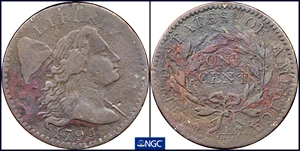 image for: 1794 Liberty Cap Cent. S-58. Rarity-3. Head of 1794. VF Details--Corrosion (NGC).