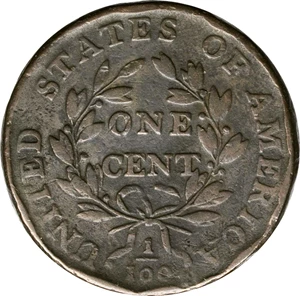 image for: 1798 Draped Bust Cent. S-171. Rarity-4. Style II Hair. Fine-12, Cleaned, Damaged.