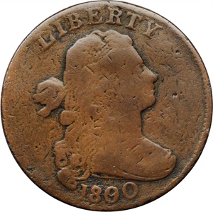 image for: 1800 Draped Bust Cent. S-196. Rarity-1. Style II Hair. VG-8, Burnished.