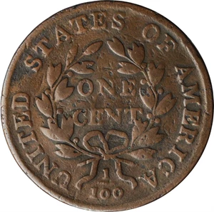image for: 1800 Draped Bust Cent. S-196. Rarity-1. Style II Hair. VG-8, Burnished.