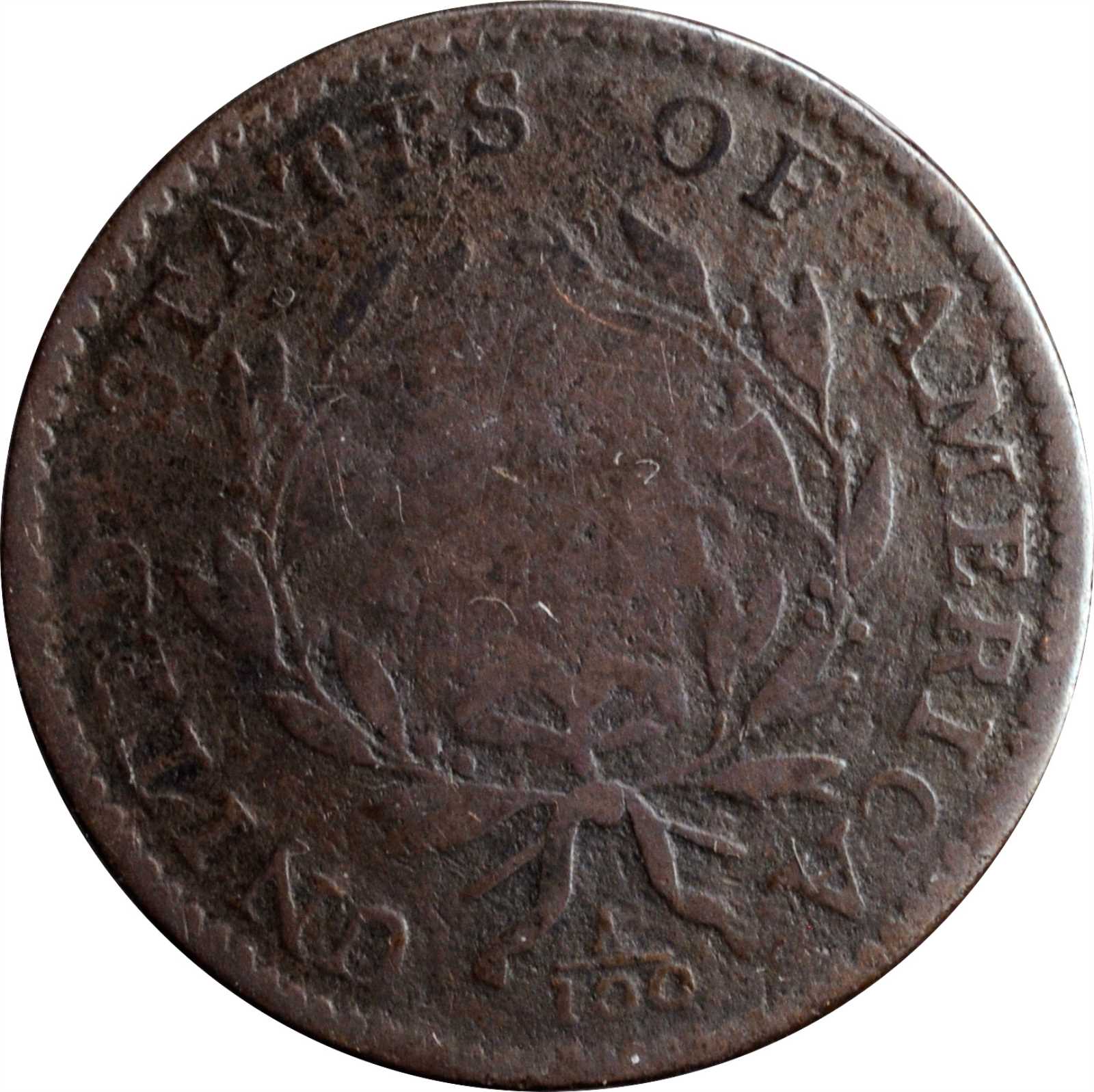 image for: 1796 Draped Bust Cent. S-112. Rarity-4+. Reverse of 1794. VG-8, Burnished.