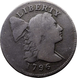 image for: 1796 Liberty Cap Cent. S-91. Rarity-3. VG-10.