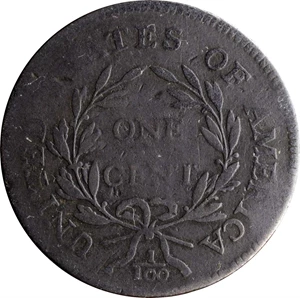 image for: 1796 Liberty Cap Cent. S-91. Rarity-3. VG-10.