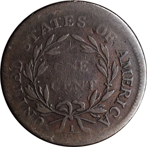 image for: 1796 Liberty Cap Cent. S-87. Rarity-3. VG-8.
