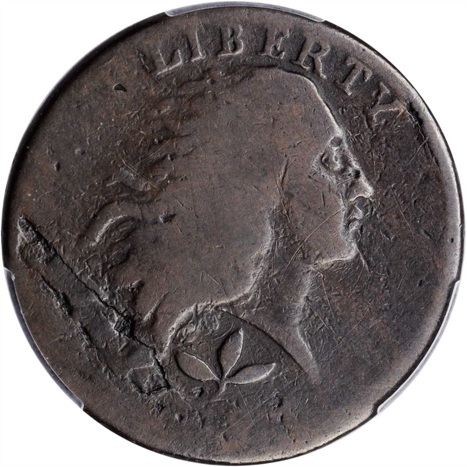image for: 1793 Flowing Hair Cent. Wreath Reverse. S-5. Rarity-4. Vine and Bars Edge. Good Details--Planchet Flaw (PCGS).