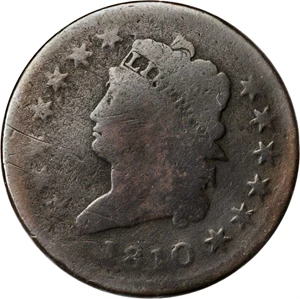 image for: 1810 Classic Head Cent. S-285. Rarity-2. Good-4, Porous, Scratched.