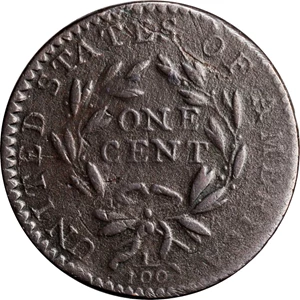 image for: 1794 Liberty Cap Cent. S-56. Rarity-3. Head of 1794. Fine-15, Burnished.