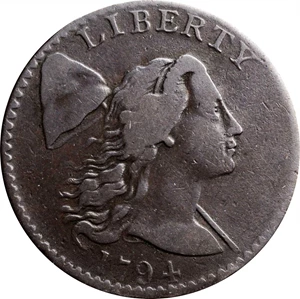 image for: 1794 Liberty Cap Cent. S-42. Rarity-4. Head of 1794. Fine-12.