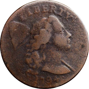 image for: 1794 Liberty Cap Cent. S-24. Rarity-1. Head of 1794. Good-6, Bent.