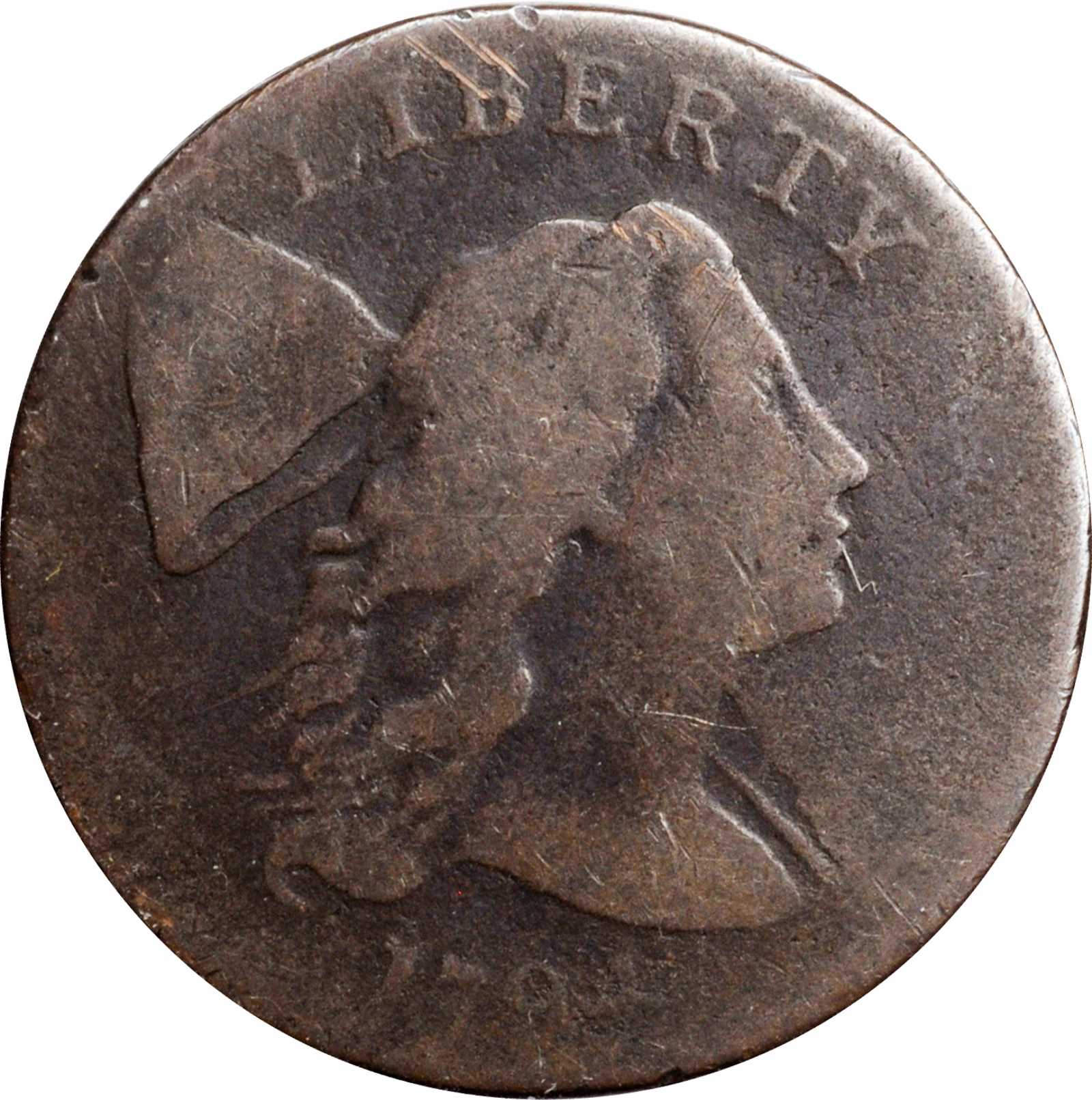 image for: 1794 Liberty Cap Cent. S-23. Rarity-4+. Head of 1794. Good-4.