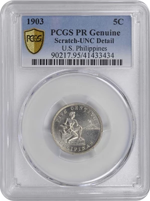 image for: 1903 Five Centavos. Proof. Unc Details--Scratch (PCGS).