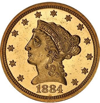 image for: $2.50 1884 PCGS PR63 DCAM CAC