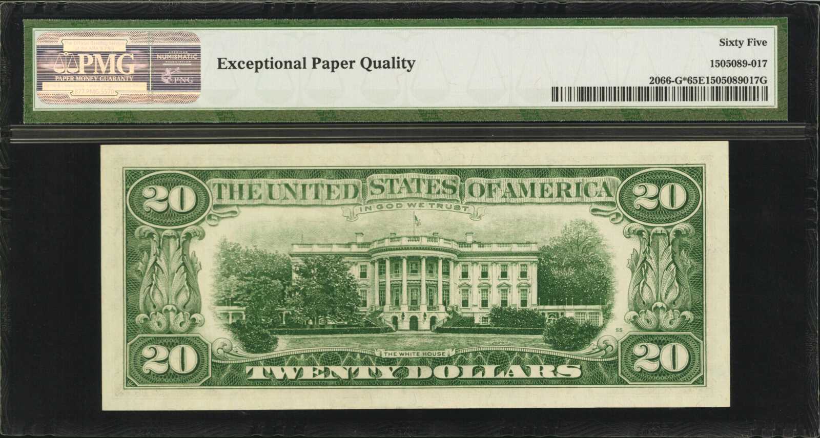 image for: Fr. 2066-G*. 1963A $20  Federal Reserve Star Note. Chicago. PMG Gem Uncirculated 65 EPQ.