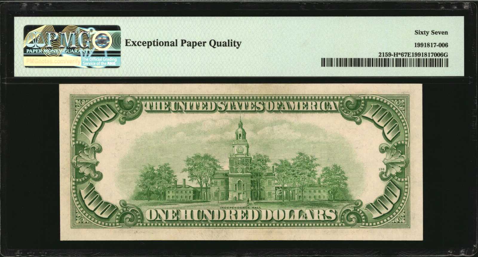 image for: Fr. 2159-H*. 1950B $100  Federal Reserve Star Note. St. Louis. PMG Superb Gem Uncirculated 67 EPQ.