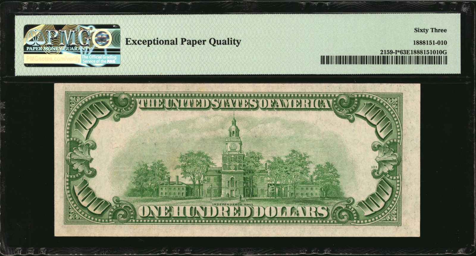 image for: Fr. 2159-I*. 1950B $100  Federal Reserve Star Note. Minneapolis. PMG Choice Uncirculated 63 EPQ.
