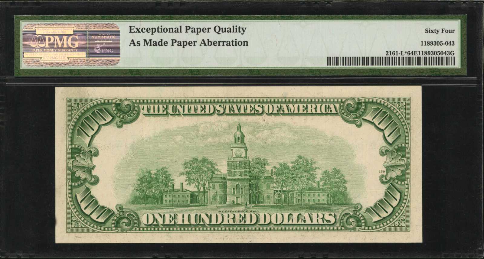 image for: Fr. 2161-L*. 1950D $100  Federal Reserve Star Note. San Francisco. PMG Choice Uncirculated 64 EPQ.