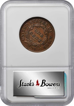 image for: 1833 Matron Head Cent. N-2. AU-55 BN (NGC).