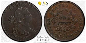 image for: 1798 Draped Bust Cent. S-170. Rarity-3+. Style II Hair. EF-40 (PCGS).