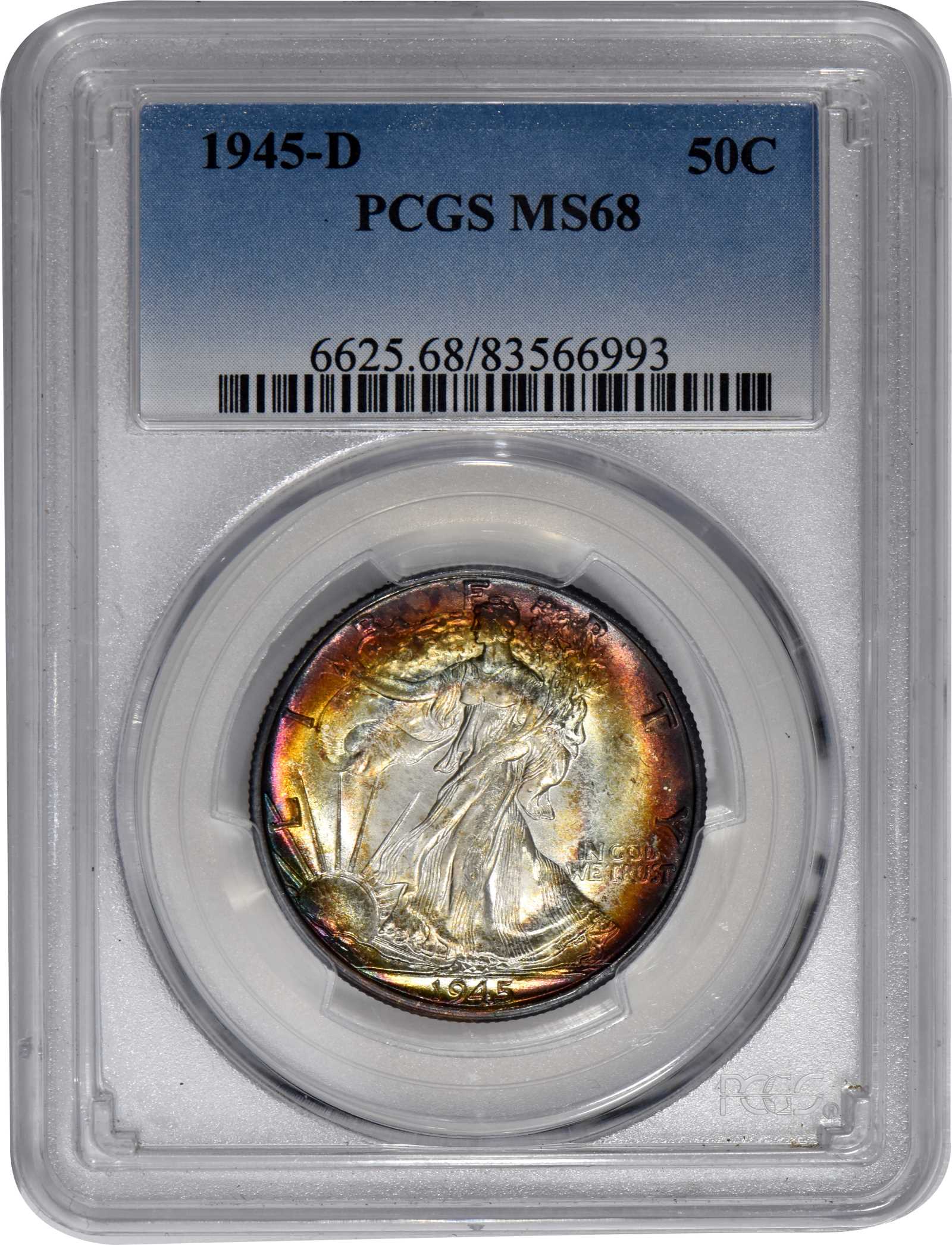 1945-D 50c MS68 thumbnail 3