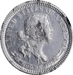 image for: 1870 Pattern Dime. Judd-871, Pollock-968. Rarity-7+. Aluminum. Reeded Edge. Proof-65 (NGC).