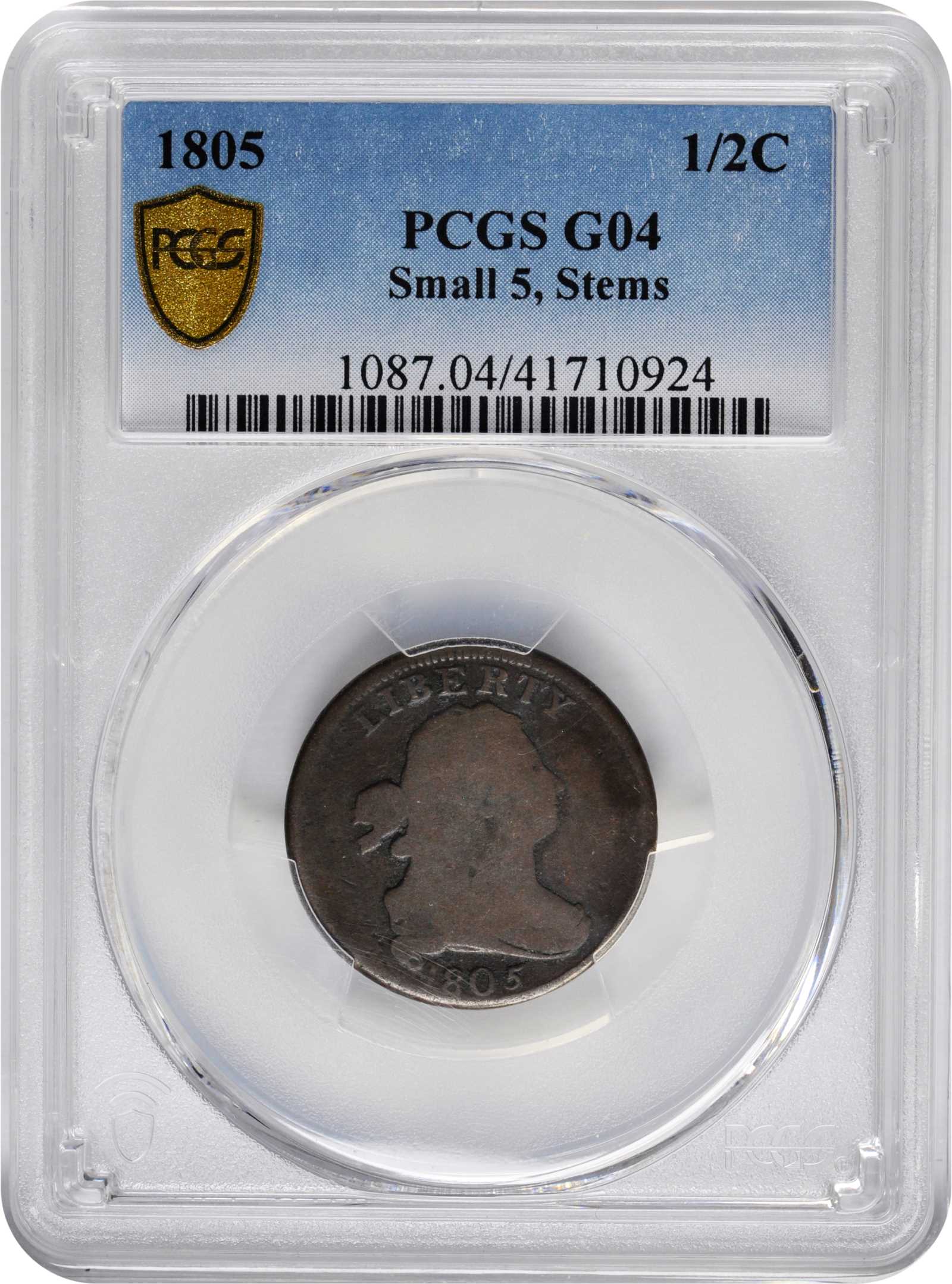 1805 1/2c Small 5, Stems MS BN G4 BN thumbnail 3