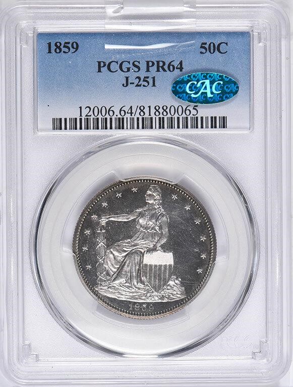 image for: 50C 1859 J-251. PCGS PR64 CAC