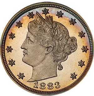 image for: 5C 1883 NO CENTS. PCGS PR67+ DCAM