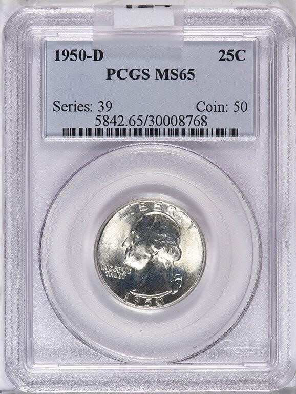 25C 1950-D PCGS MS65