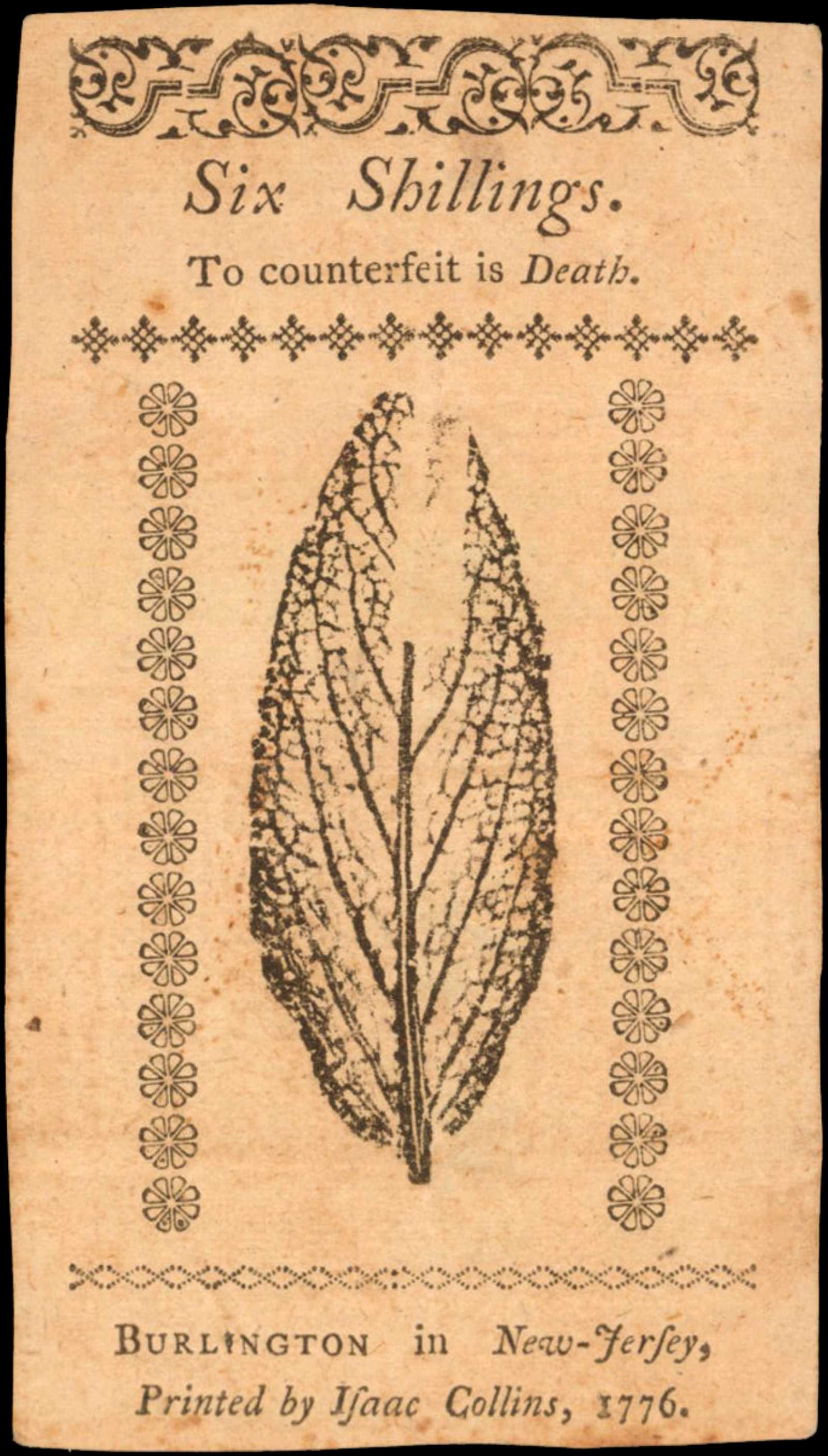 image for: NJ-159. New Jersey. 1776. 6 Shillings. Choice About Uncirculated.