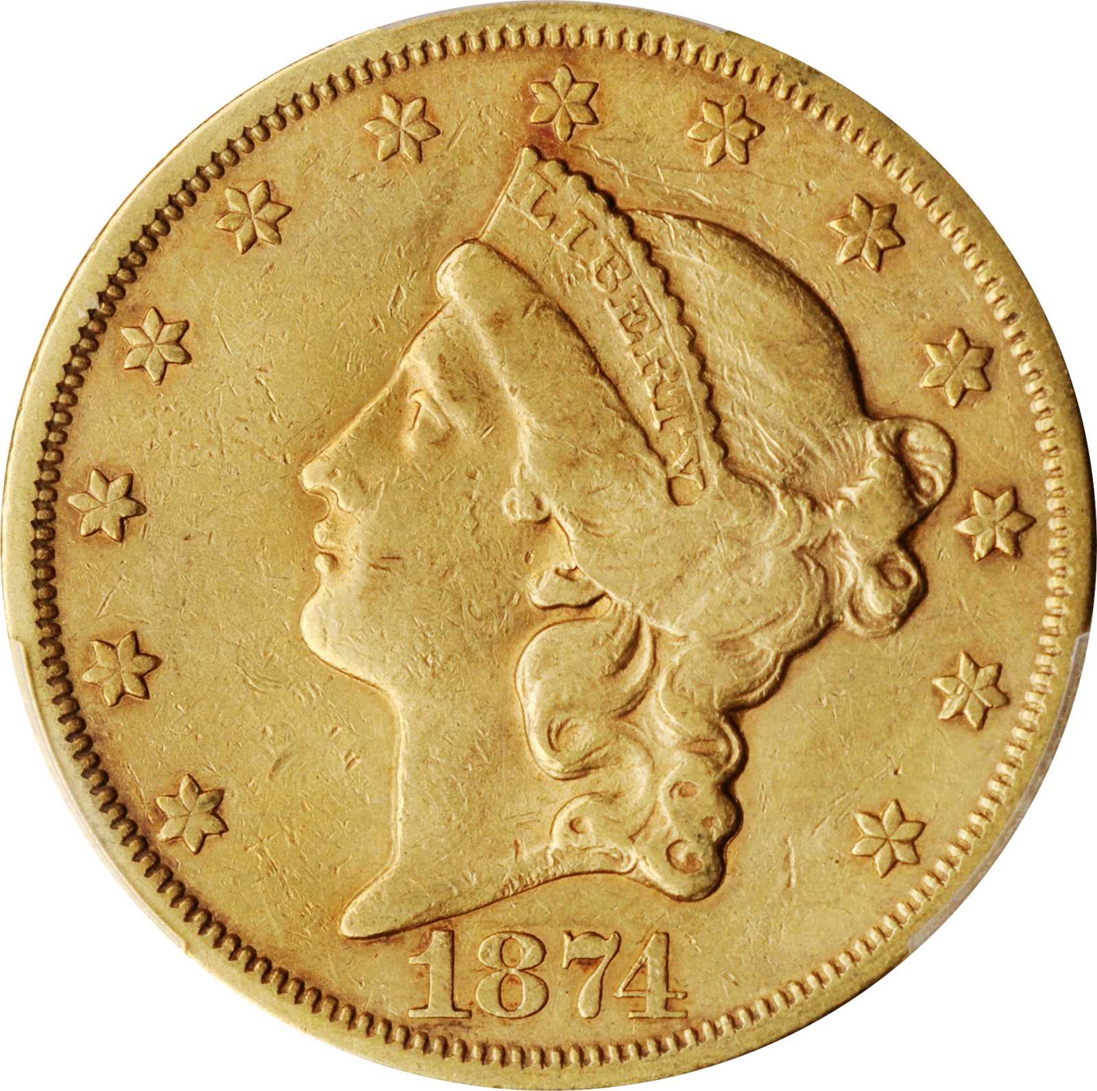 1874-S Liberty Head Double Eagle. EF-45 (PCGS).