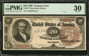 image for: Fr. 372. 1890 $20 Treasury Note. PMG Very Fine 30.