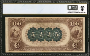 image for: Pittsburgh, Pennsylvania. $100 1882 Brown Back. Fr. 530. The Bank of Pittsburgh, National Assoc. Charter #5225. PCGS Banknote Very Fine 30.