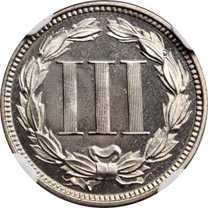 image for: 1865 Nickel Three-Cent Piece. Proof-67 Ultra Cameo (NGC).
