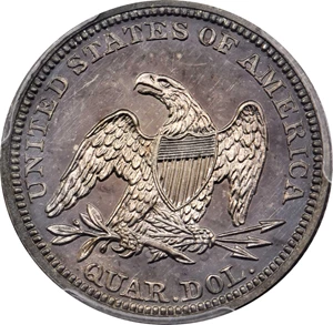 image for: 1846 Liberty Seated Quarter. Briggs 4-F. Proof-62 (PCGS).