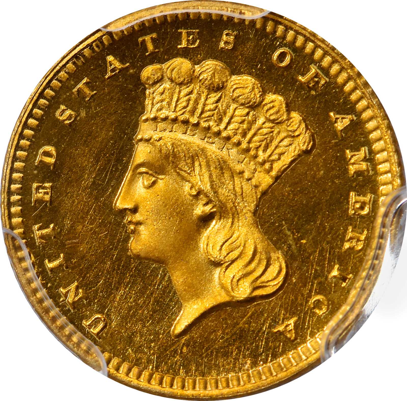 image for: 1858 Gold Dollar. JD-1, the only known dies. Rarity-6+. Proof-65 Deep Cameo (PCGS). CAC.