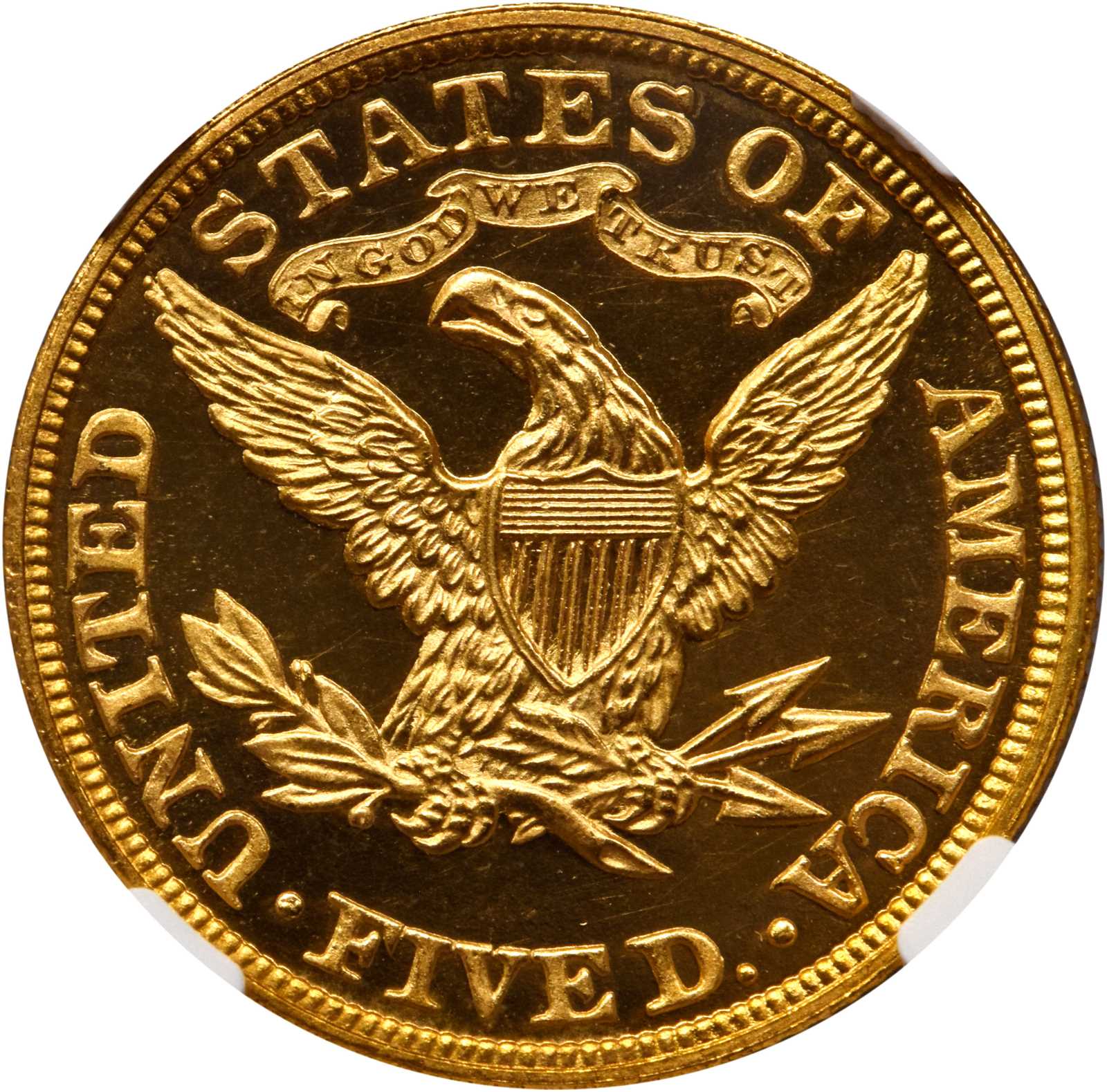 image for: 1882 Liberty Head Half Eagle. JD-1, the only known dies. Rarity-6. Proof-66+ Ultra Cameo (NGC).