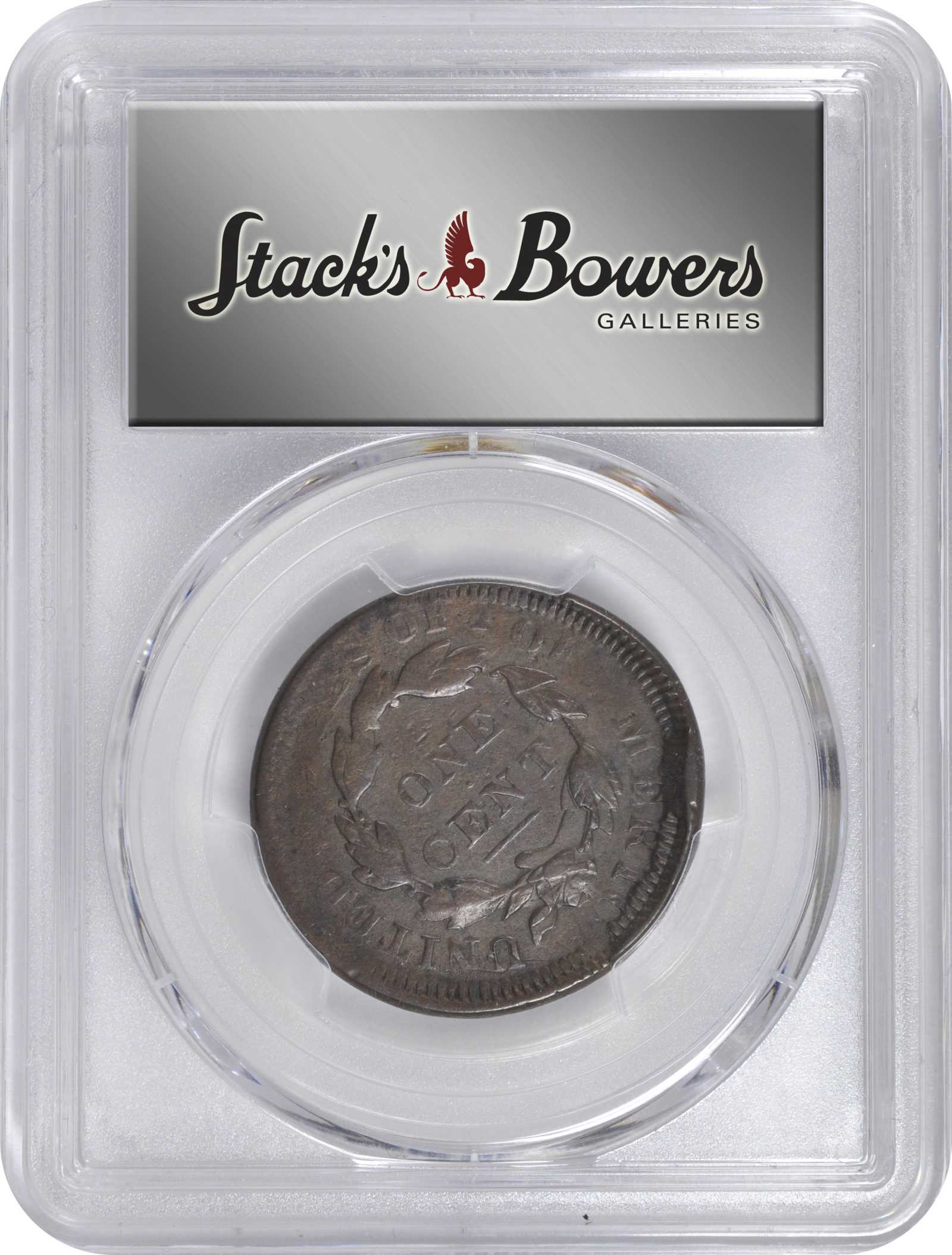 image for: 1835 Matron Head Cent. N-9. Rarity-4. Large 8, Large Stars. Noyes Die State D/D--Double Struck--VF-20 (PCGS).