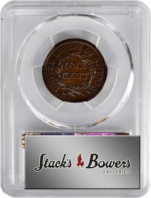 image for: 1848 Braided Hair Cent. N-19. Rarity-6-. Proof-62 BN (PCGS).