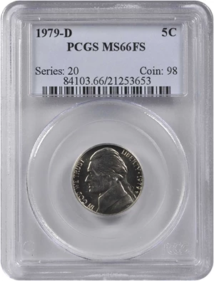 image for: 1979-D Jefferson Nickel. MS-66 FS (PCGS).