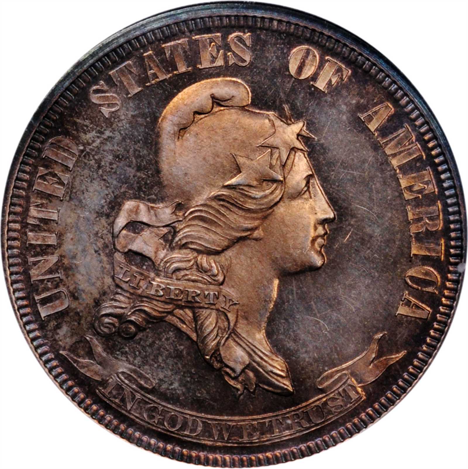 image for: 1869 Pattern Quarter Dollar. Judd-722, Pollock-803. Rarity-6+. Silver. Plain Edge. Proof-64 (PCGS). CAC.