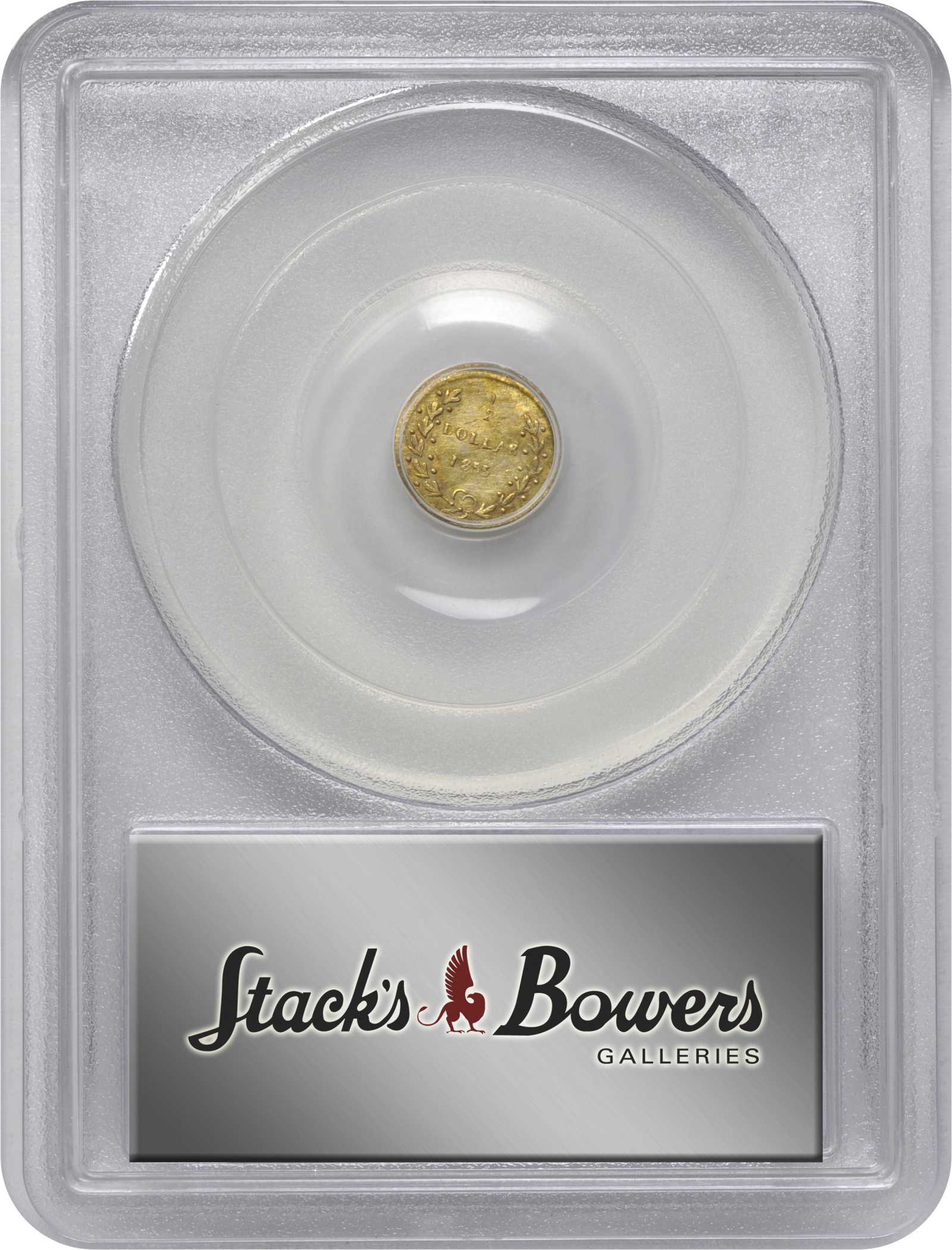 image for: 1855-FD Round 50 Cents. BG-406. Rarity-6+. Liberty Head. AU-58 (PCGS).