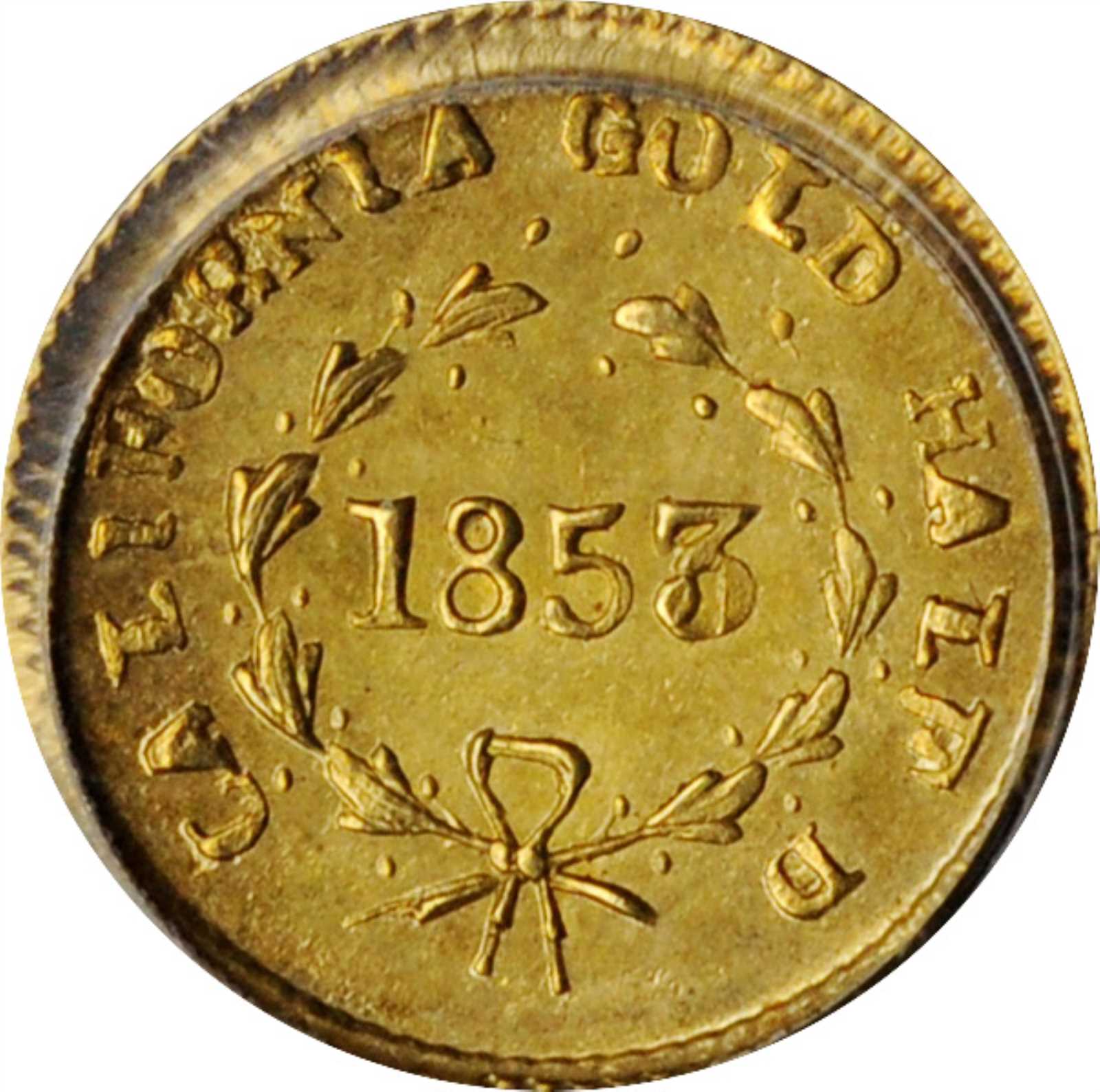 image for: 1853-D Round 50 Cents. BG-420. Rarity-7-. Liberty Head. MS-60 (PCGS). OGH.