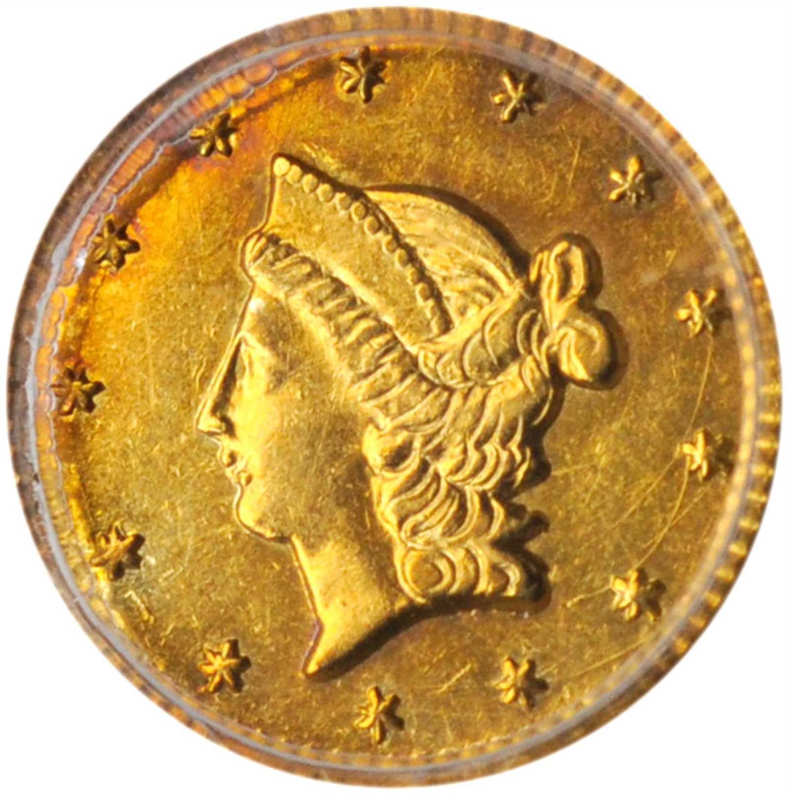 image for: 1852 Round 50 Cents. BG-427. Rarity-6-. Liberty Head. AU-58 (PCGS).