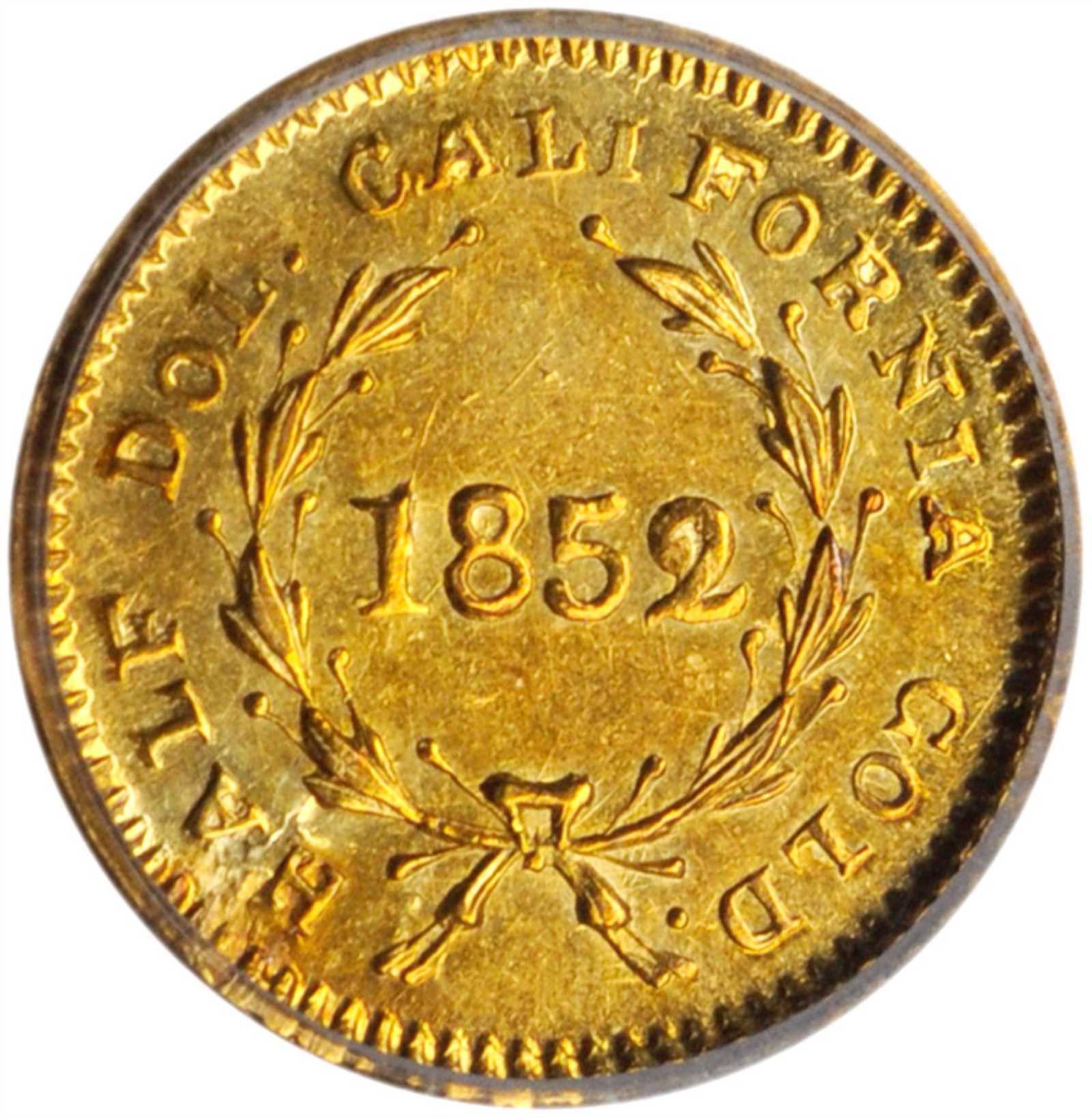 image for: 1852 Round 50 Cents. BG-427. Rarity-6-. Liberty Head. AU-58 (PCGS).
