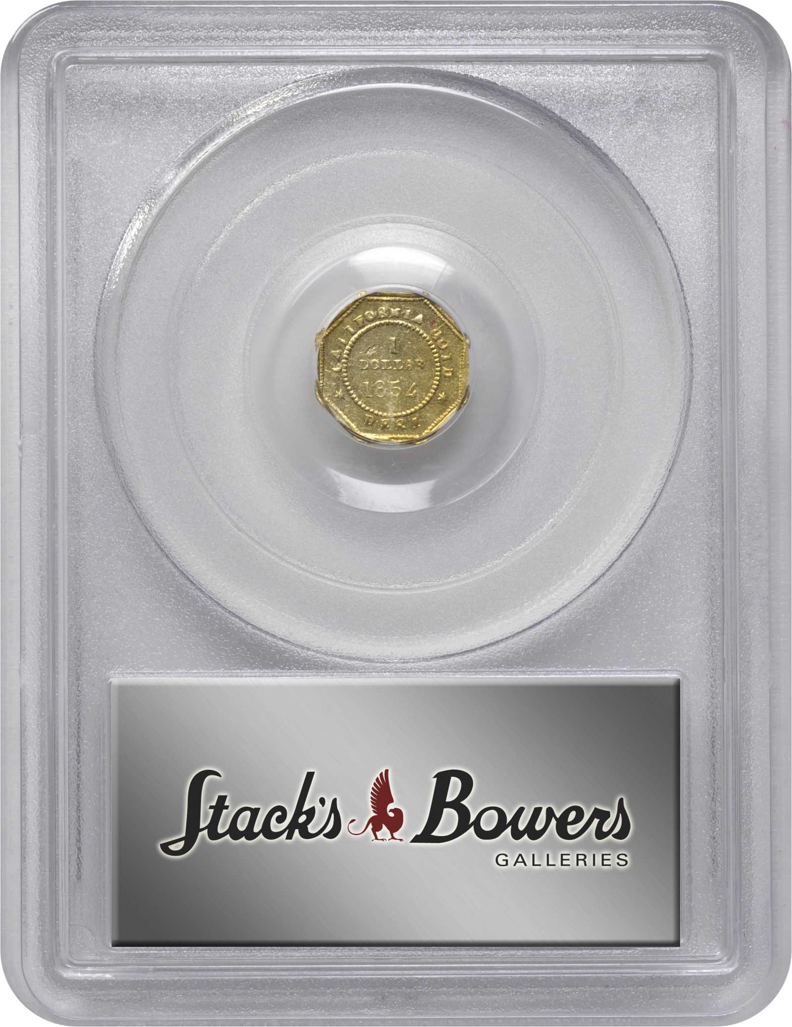 image for: 1854-DERI Octagonal $1. BG-528. Rarity-6. Liberty Head. MS-60 (PCGS).